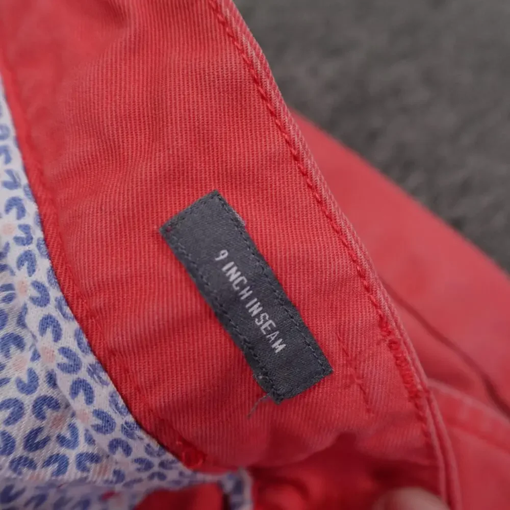 Bonobos Shorts Mens 34 Red Chino Cotton 9 Inseam Flat Front Casual Summer